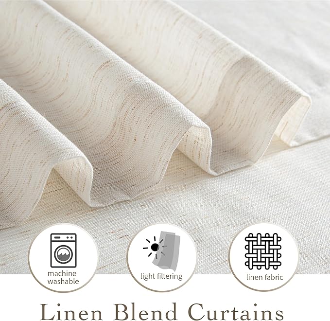 RYB HOME Sheer Curtains 108 inches, Extra Long Floor to Ceiling Curtains | - Image 4