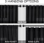 Linen Curtains 84 Inch Length for Living Room Bedroom Black Simple Modern Semi - Image 2