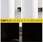 NICETOWN Rod Pocket 100% Blackout Linen Curtains - Image 3