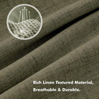 MIULEE 100% Blackout Linen Curtains 42 x 90 Inch Light Olive Green 2 Panels | - Image 3