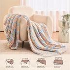 L'AGRATY Chunky Knit Blanket Throw: 50''x60'' Chenille Chunky Knitted Throw Blankets for Bed Couch - Handmade Thick Cable Knit Blanket - Large Crochet Rope Blankets for Home Decor