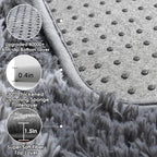 Area Rugs for Living Room, 5x8 Fluffy Grey and White Bedroom Geometric Rug | - Image 5