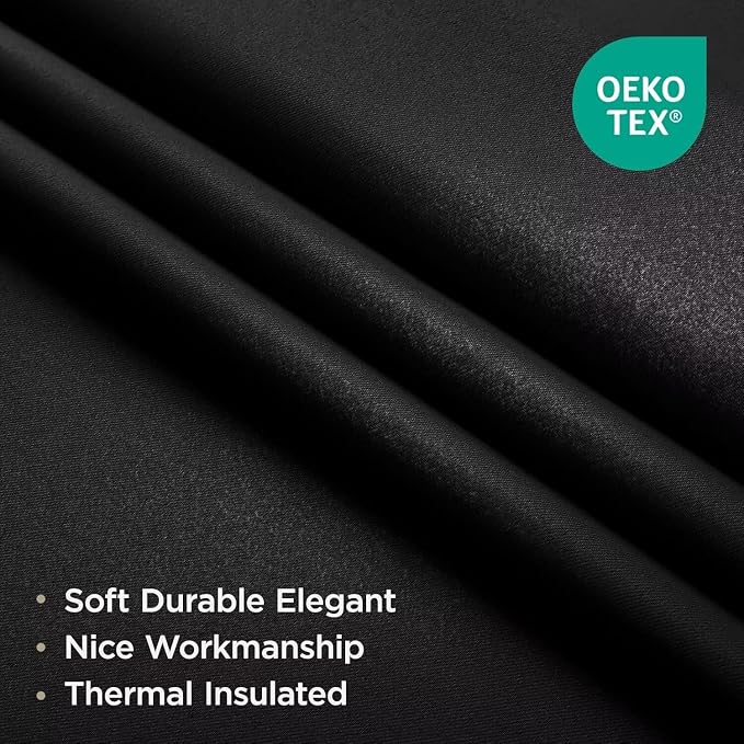 Joydeco Black Curtains 84 inch Long, Thermal Insulated Privacy Room Darkening - Image 2