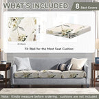 CALBODE 8 Pcs Stretch Indoor/Outdoor Seat Cushion Covers, - Image 2