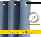 NICETOWN Stone Blue Curtains 84 inch Length 2 Panels, Grommet Thermal Insulated - Image 2
