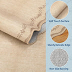 GarveeHome Round Area Rug 5ft Scalloped Washable Circle Rug - Image 5