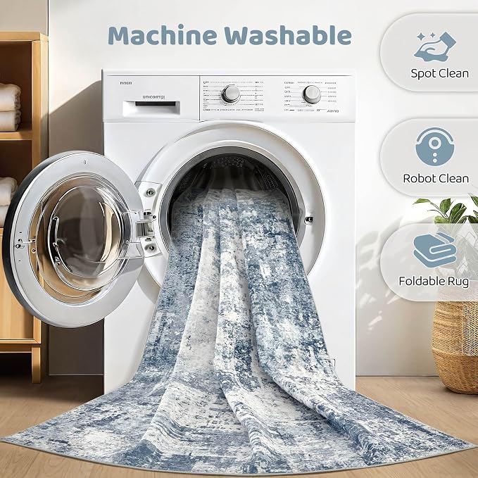 LOONGRUG 7x10 Area Rug Washable Large Neutral Modern Living Room Rugs | - Image 2