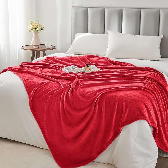 BEDELITE Fleece Blanket Soft Plush Full Bed Blanket Red 84"x90" | Ultra Soft - Image 5