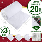stargo 3 Pack Fake Snow Blanket Roll for Christmas Village Displays, Christmas Tree Deocration - Thick White Soft Fluffy Faux Snow Backdrop Artificial Snow Blanket Cover (Each Roll 2.6 x 7.8ft)