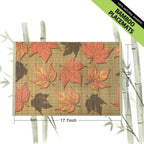 ANDSTAR Set of 8Pcs Bamboo Placemats 17.7X11.8Inch Sushi Rolling Mat Japanese Style Bamboo Mat Place Mats Washable Heat Resistant Table Mats for Dinner Dining Table （Maple Leaves）