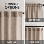 MIULEE Taupe Linen Curtains 42x84 Inch Length 2 Panels - Image 3
