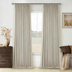 Oatmeal Pinch Pleated Linen Blackout Curtains 102 Inches Long - Image 7
