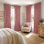 MIULEE 100% Blackout Linen Curtains 42 x 72 Inch Dusty Rose Pink 2 Panels | - Image 8