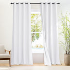 NICETOWN 100% Blackout White Curtains 96 inches Long 2 Panels, Grommet Full by NICETOWN