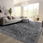 SERISSA 6x9 Fluffy Grey Faux Fur Area Rug - Image 2