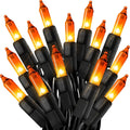 Halloween Lights Orange Lights, 50FT 200 Count Incandescent Connectable Fall Light, 120V UL Listed Waterproof Halloween Decorations for Autumn Indoor Outdoor Party Home Garden Yard Decor