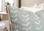 VAGMINE Embroidered Lollipop Pillow Cover - 18x18 Inches Square - 100% Cotton Robins Egg Decorative Cushion Cover - Elegant Stitch Detailing - Cozy Contemporary Accent for Couch, Chair, Bedroom