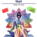 Diamond Painting Kits for Adults Beginners, 5D Full Drill Yoga Crystal Art Desktop Ornament, DIY Single Sided Home Office Desk Decor, Creative Craft Gift Set with Tools