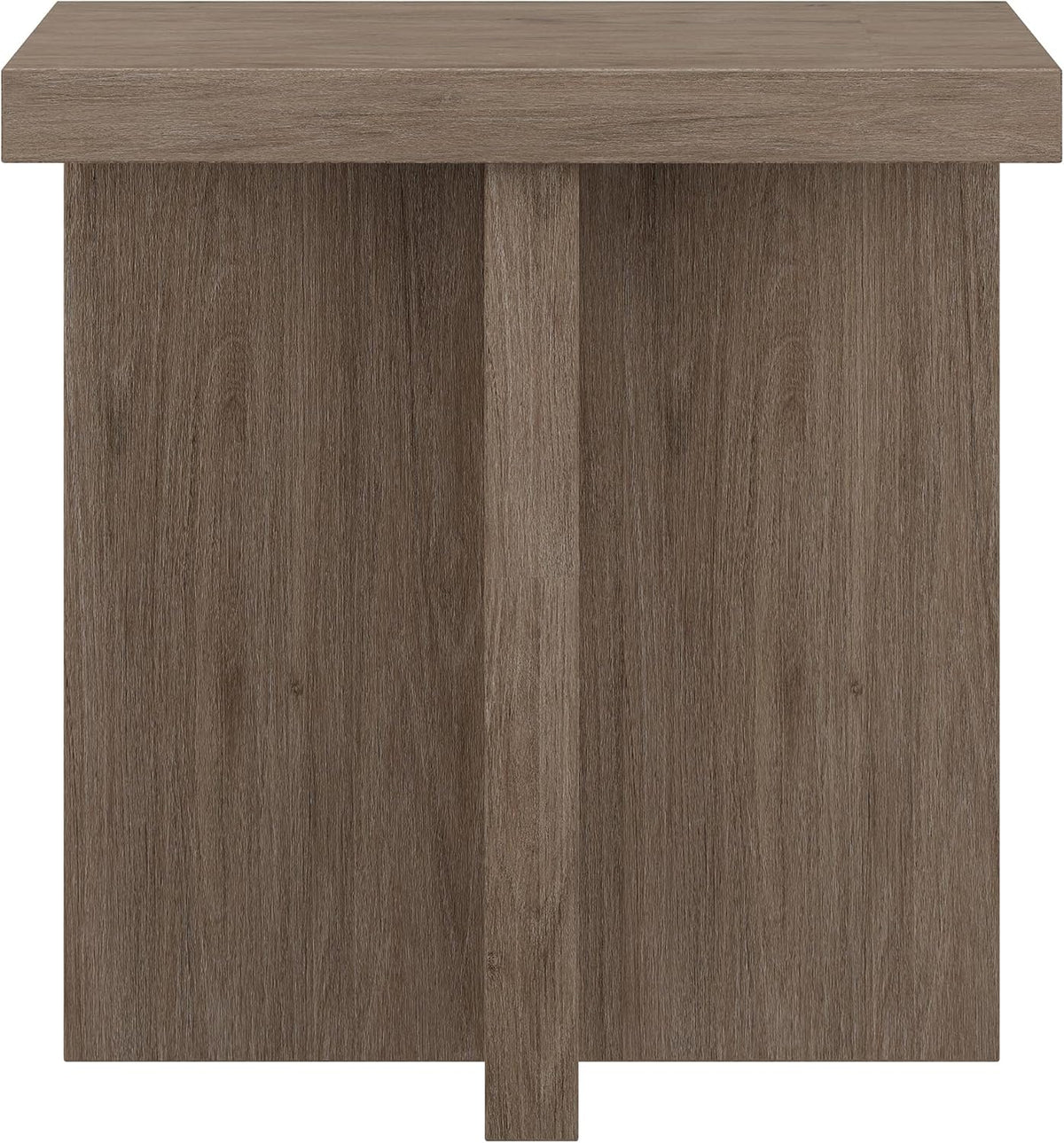Henn&Hart 22" Wide Square Side Table in Weathered Gray, for Home, Living Room, Bedroom, Entertainment Room, Office
