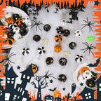 Rileryan 20 PCS Halloween Mini Resin Pumpkin Figurines Black White Orange Tiny Pumpkins Halloween Miniatures Village Decor Tabletop Centerpiece Mantel Kitchen Home Decoration