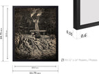 Poster Master Vintage Gustave Dore Poster - Retro Illustration Print - Gift for Gothic, Horror Fan - Dance of Sabbath, Witch, Magic, Spell - Wall Decor for Bedroom, Dorm, 11x14 Black Framed