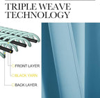 NICETOWN Teal Blue Blackout Curtains 102 inches Length - Image 3