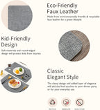 Maxpearl Faux Leather Placemats Set of 4 - Waterproof - Wipe Clean - Heat Resistant - Anti Slip Dining Table Place Mats, Suitable for Indoor & Outdoor Use, 17’’×12’’, Grey