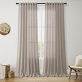 Stone Beige Curtains 90 Inches Long by Nanspring