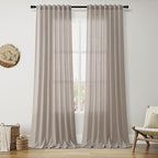 Stone Beige Curtains 90 Inches Long by Nanspring