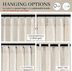 Ivory Natural Linen 70 Inch Extra Wide Curtains & Drapes 108 Inches Long 2 - Image 5