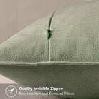 MIULEE Decorative Linen Pillow Covers 20x20 Inch Sage Green | Boho Farmhouse​ - Image 3
