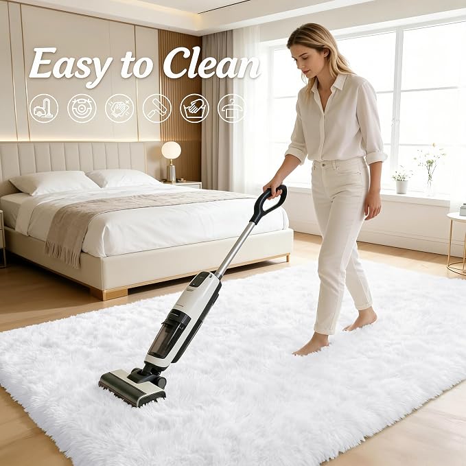 OLANLY 2x2 Machine Washable Small Rug, Soft Fluffy Shaggy Throw Rug - Image 7