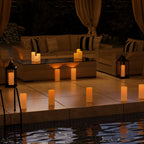 6" 8" 10" x 4" White Large Waterproof Outdoor Flameless Candles Battery Operated LED Flickering Pillar Candles with Remote and Timer for Indoor Outdoor Lanterns, Long Lasting, Set of 3