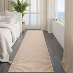 Hallway Runner Rug Extra Long Kitchen Runner Washable Brown 2x8 ft | Boho Woven - Image 8