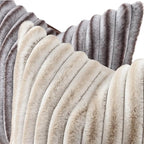 decorUhome Fall Faux Fur Throw Pillow Covers 22x22 Set of 2 Brown White | - Image 2