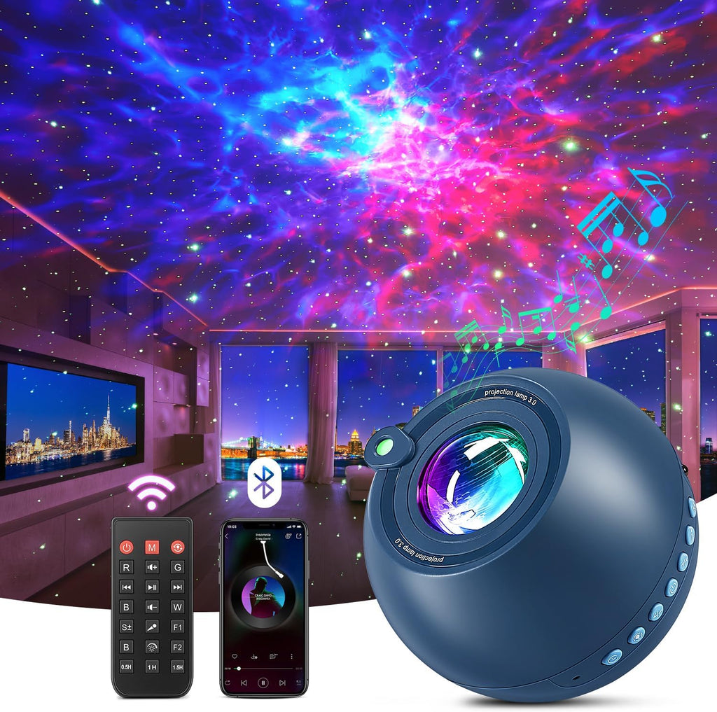 Star Projector Galaxy Light Projector for Bedroom, 15 Colors+15 White Noise Galaxy Projector for Bedroom Kids,Bluetooth Room Projector Lights for Bedroom Star Night Light Projector for Kids Room Gifts