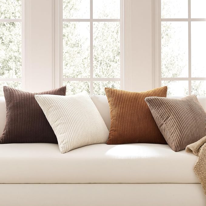 Topfinel 24 by 24 Gold Brown Gradient Farmhouse Pillow Case Pillow Covers Set - Image 2