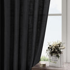 Black Linen Curtains 63 inches Long - Image 2
