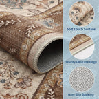GarveeHome 5x7 Area Rug Brown Washable Rugs - Image 5