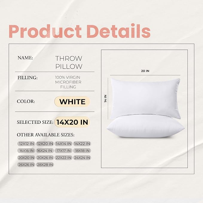 Utopia Bedding 14x20 Pillow Inserts, 2 Pack | Indoor cushion inserts - Image 8