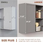 FIMELLO 59" Laundry Room Cabinets Wall Mounted, Kitchen Wall Cabinet with Adjustable Shelf, Wall Cabinets with Doors for Laundry Room, Upper Cabinets for Bathroom, Gray