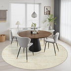 Round Area Rug Living Room: 6 ft Modern Washable Carpet Taupe | - Image 4