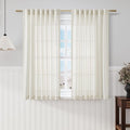 Cream Linen Back Tab Rod Pocket Curtains 52 Inch Length by Nanspring