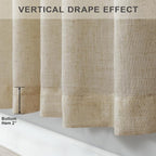 Burlywood Birch Taupe Beige Linen Curtains 96 Inches Long - Image 8