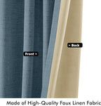 MIULEE 100% Blackout Linen Curtains 42 x 90 Inch Stone Blue 2 Panels | Thermal - Image 6