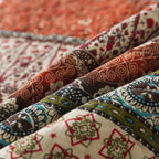 NEWLAKE Cotton Bedspread Quilt Sets - Reversible Patchwork Coverlet Set, Red Striped Jacquard Pattern, Oversized King Size