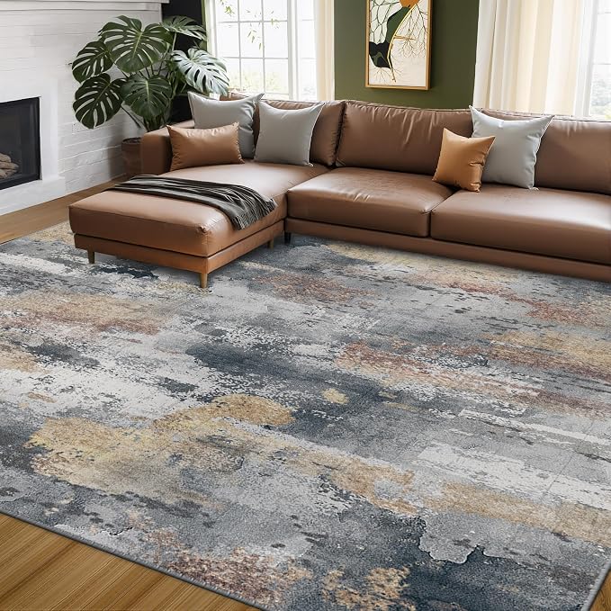 RELEANY Washable 6'x9' Abstract Area Rug by RELEANY