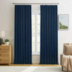 Navy Blackout Curtains 72 Wide x 105 inch Long 2 Panels by KEQIAOSUOCAI