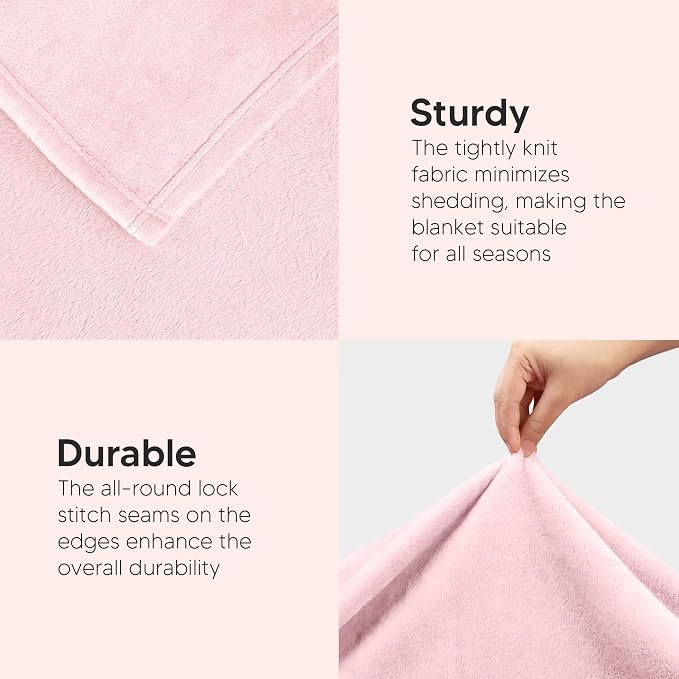Utopia Bedding Ultra Soft Fleece Bed Blanket Twin Size Pink | Microfiber Plush - Image 5