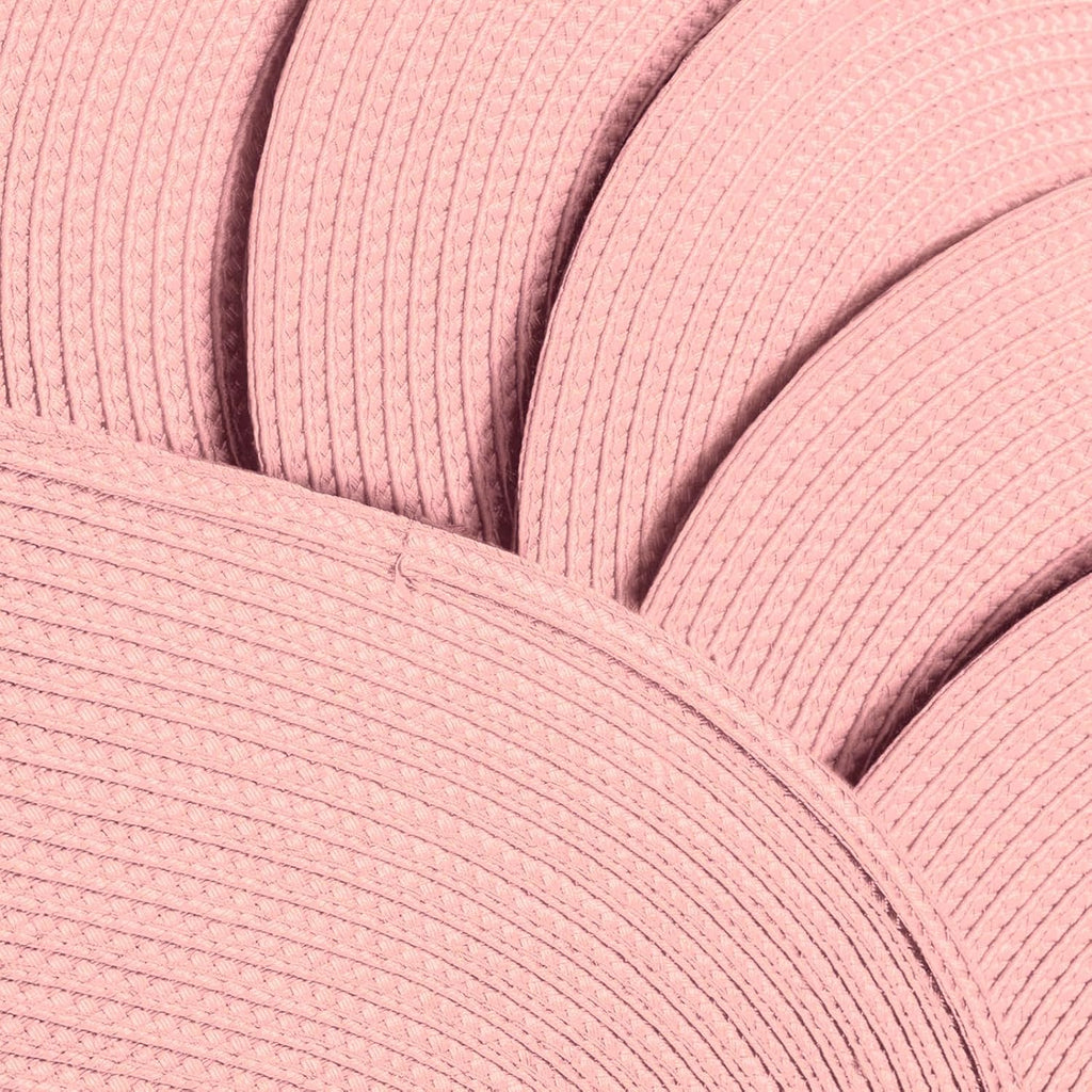AHHFSMEI Placemats Set of 6 for Dining Table Washable Woven Vinyl Non-Slip 18x12 inches Placemat Heat-Resistant Durable Table Mats for Dining Table Easy to Clean(Pink)